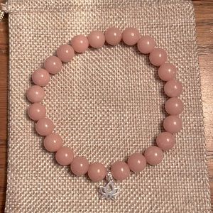 🪷Pink Opal with Sterling Silver Lotus Flower 🪷